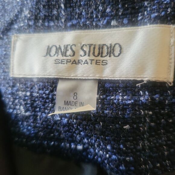 Jones Studios tweed navy blue fully lined blazer - Picture 7 of 7